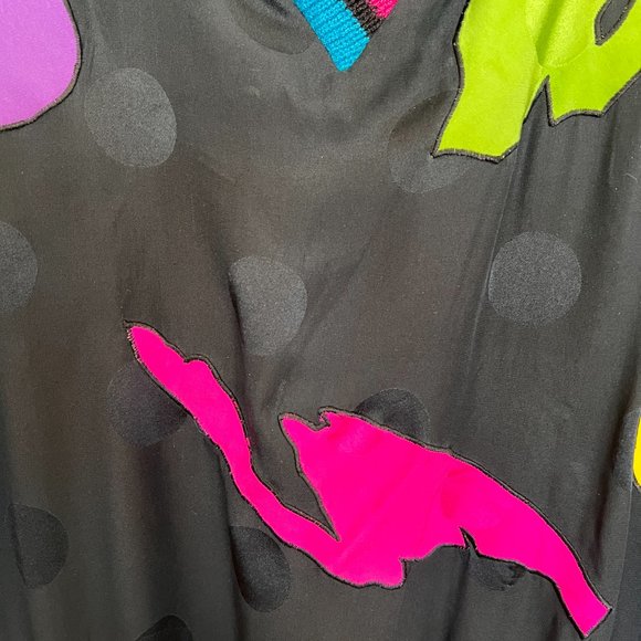 NWT 90's Silk Eclectic Pullover V-Neck Shirt - Size 12 - Unisex Y2K - Picture 5 of 13